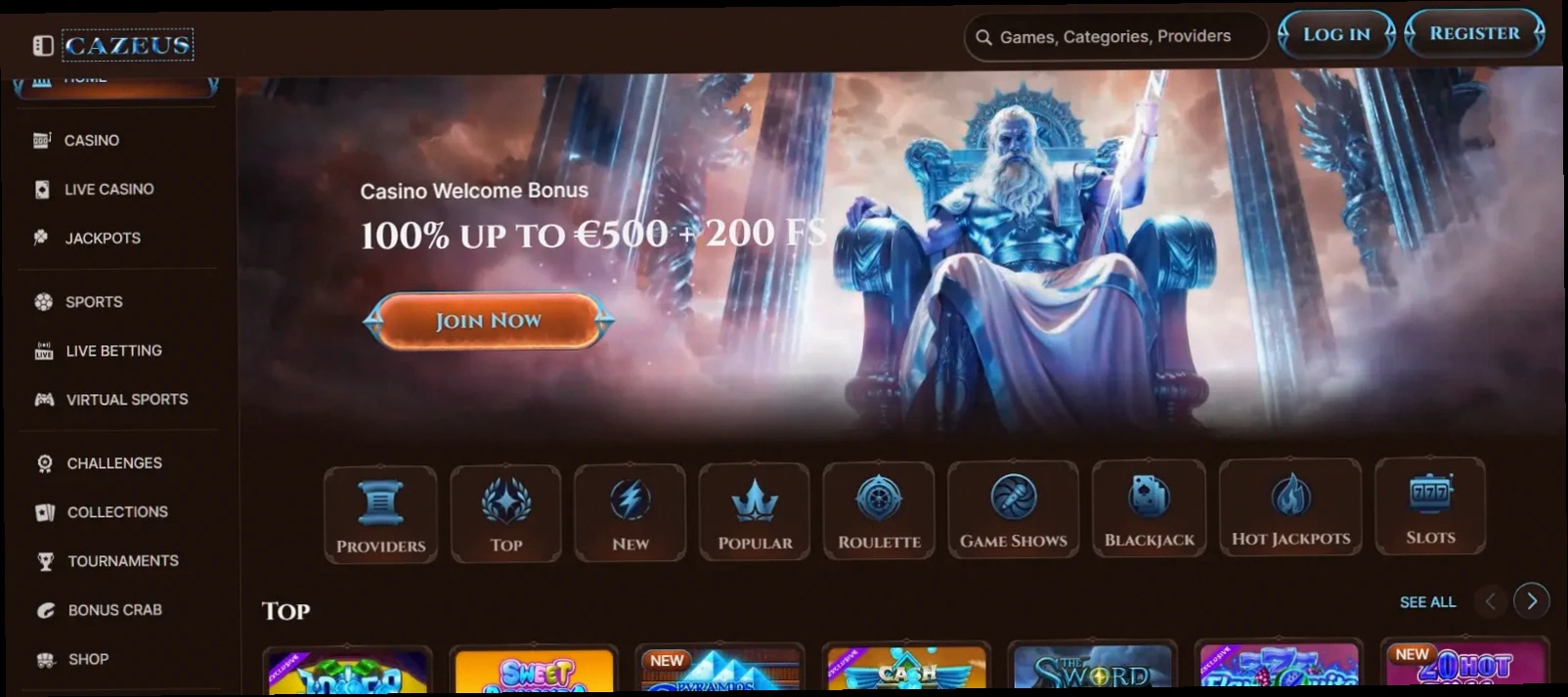 Cazeus casino welkomstbonus tot €500 plus 200 gratis spins